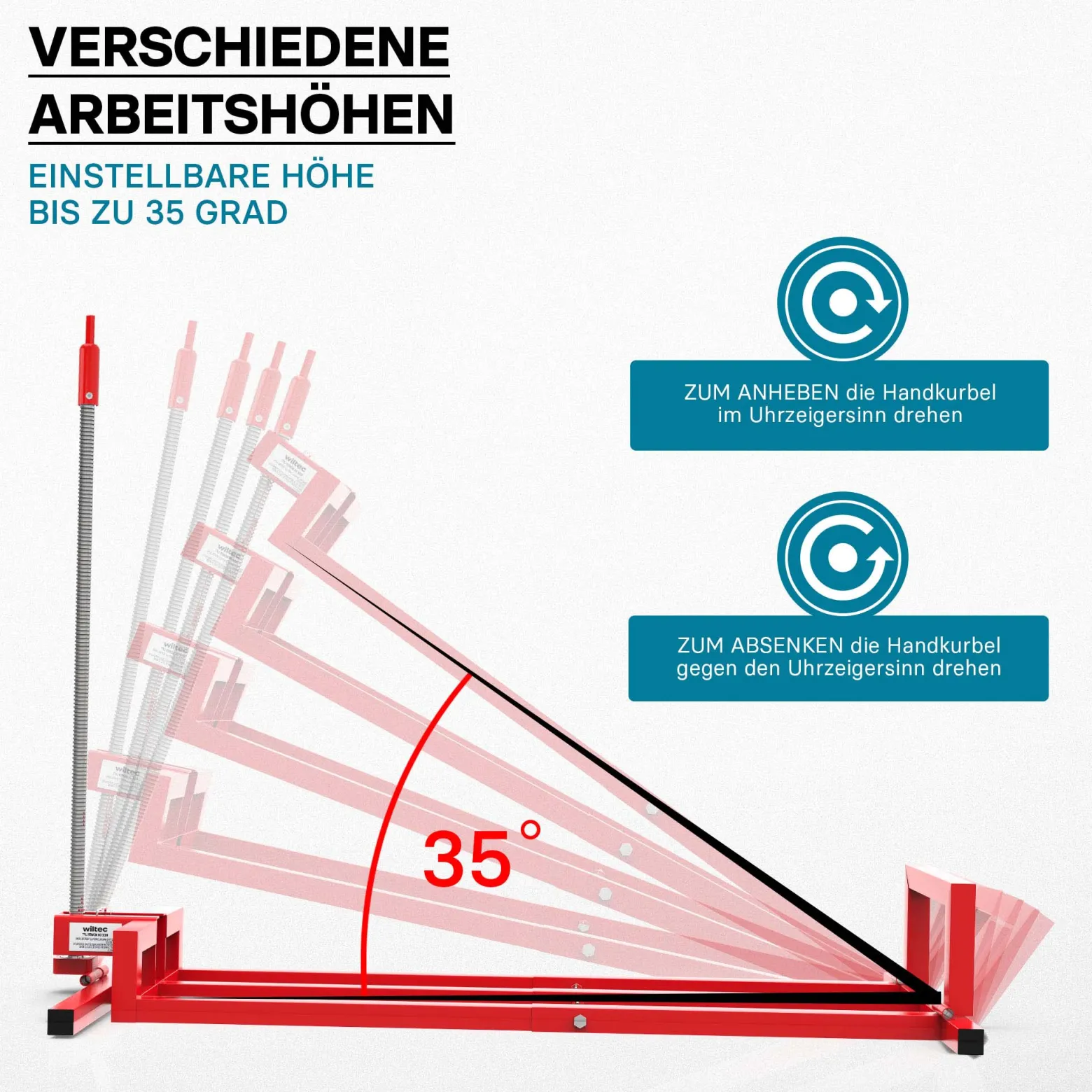 Hebevorrichtung Aufsitzmäher bis 250 kg inkl. Adapter, Heber für Rasentraktor bis 35° Neigung