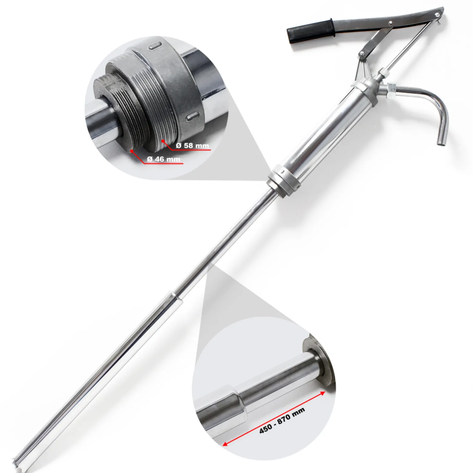Heizöl Diesel Fasspumpe 16-18 l/min Hebelpumpe Handpumpe G2 Fassverschraubung
