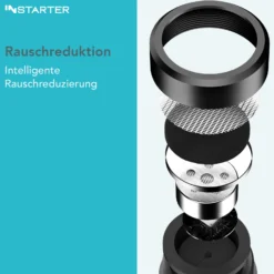 Instarter Cardioid Kamera Mikro - 95 x 20 x 24 mm - 3,5 mm / TRRS / TRS - batterielos - mit Windschutz - externes kompaktes DSLR Videomikrofon Smartphone Richtrohrmikrofon