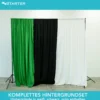 Instarter Hintergrundsystem 155-305 cm breit, Fotohintergrund in Grün, Schwarz und Weiß, Klemmen für Fotografie & Green Screen, Hintergrundständer für Hintergründe aus Papier & Stoff