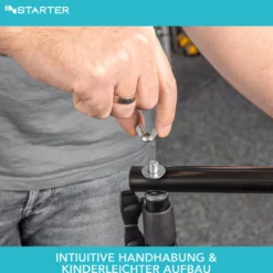 Instarter Hintergrundsystem 155-305 cm breit, Fotohintergrund in Grün, Schwarz und Weiß, Klemmen für Fotografie & Green Screen, Hintergrundständer für Hintergründe aus Papier & Stoff