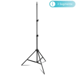 Instarter LampPod 200 Lampenstativ 68-200 cm für LED Panels, Leuchten & Studioblitze, Lichtstativ belastbar bis 3,5 kg, Blitzstativ mit 5/8“ Spigot Anschluss & 1/4“ Gewinde