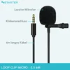 Instarter Lavalier Loop Clip Ansteckmikrofon - 360 Grad Klangaufnahme - mit 3,5 mm Klinkenanschluss, 6 m Kabel, Windschutz, Tasche, Klemme - klarer Sound - für Kamera, Smartphone, Tablet, PC