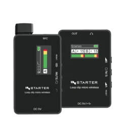 Instarter Lavalier Wireless System Kit 2 - Kabellos für Handy, Tablet, PC - eingebautes Funkmikrofon, 1 Sender, 1 Empfänger, 50 m Reichweite - mit USB-C und 3,5 mm Anschluss