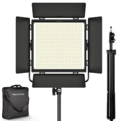 Instarter LED Videoleuchte mit Stativ, 50 W Videoleuchte mit App, Kamera Beleuchtung 360° drehbar, Videolicht für warmes & kaltes Licht Bi-Color