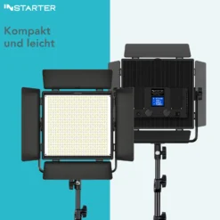 Instarter LED Videoleuchte mit App-Steuerung, 50 W Videoleuchte, Kamera Beleuchtung 360° drehbar, Videolicht für warmes & kaltes Licht Bi-Color