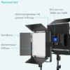 Instarter LED Videoleuchte 60 W mit Stativ, Videolicht 360° drehbar, Studioleuchte mit App-Steuerung, Video-Beleuchtung Bi-Color und 4 Farb-Effekte