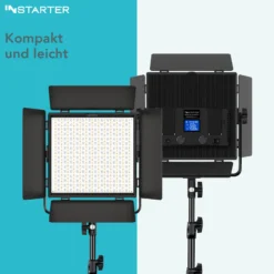 Instarter LED Videoleuchte 60 W, Videolicht mit 360° RGB-Spektrum, Studioleuchte mit App-Steuerung, Video-Beleuchtung Bi-Color, vielseitiges Kamera Zubehör