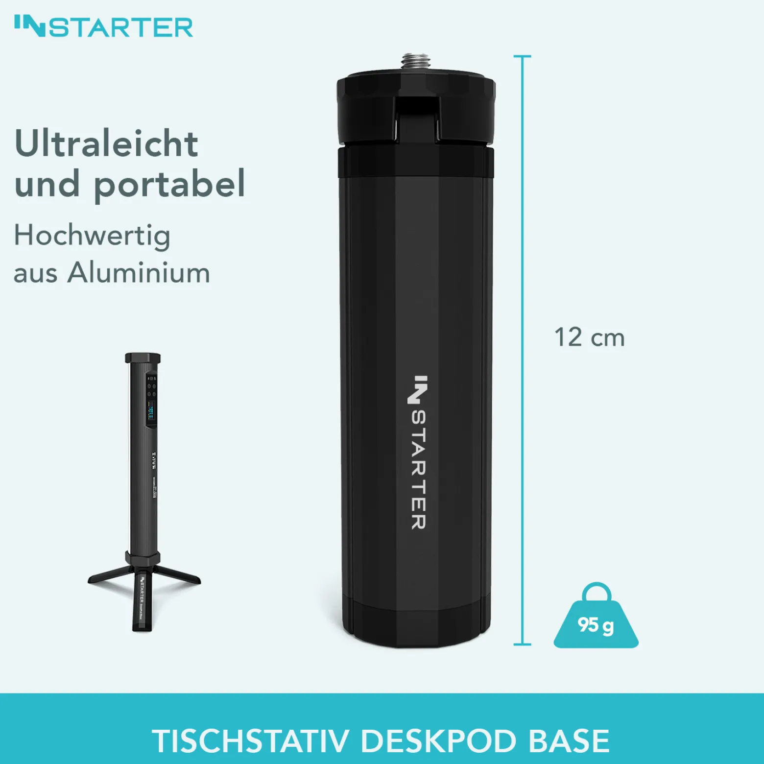 Instarter Spectar LED Leuchtstab 10 W, Videoleuchte mit Bi-Color, Studiolicht mit RGB-Vollspektrum, magnetische Videoleuchte für Streaming