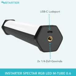 Instarter Spectar LED Leuchtstab 10 W, Videoleuchte mit Bi-Color, Studiolicht mit RGB-Vollspektrum, magnetische Videoleuchte für Streaming