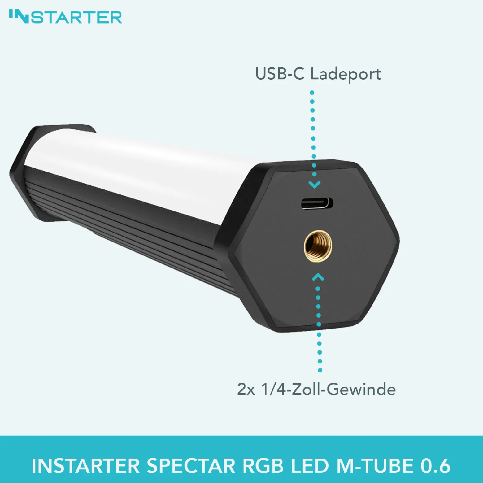 Instarter Spectar LED Leuchtstab 10 W, Videoleuchte mit Bi-Color, Studiolicht mit RGB-Vollspektrum, magnetische Videoleuchte für Streaming