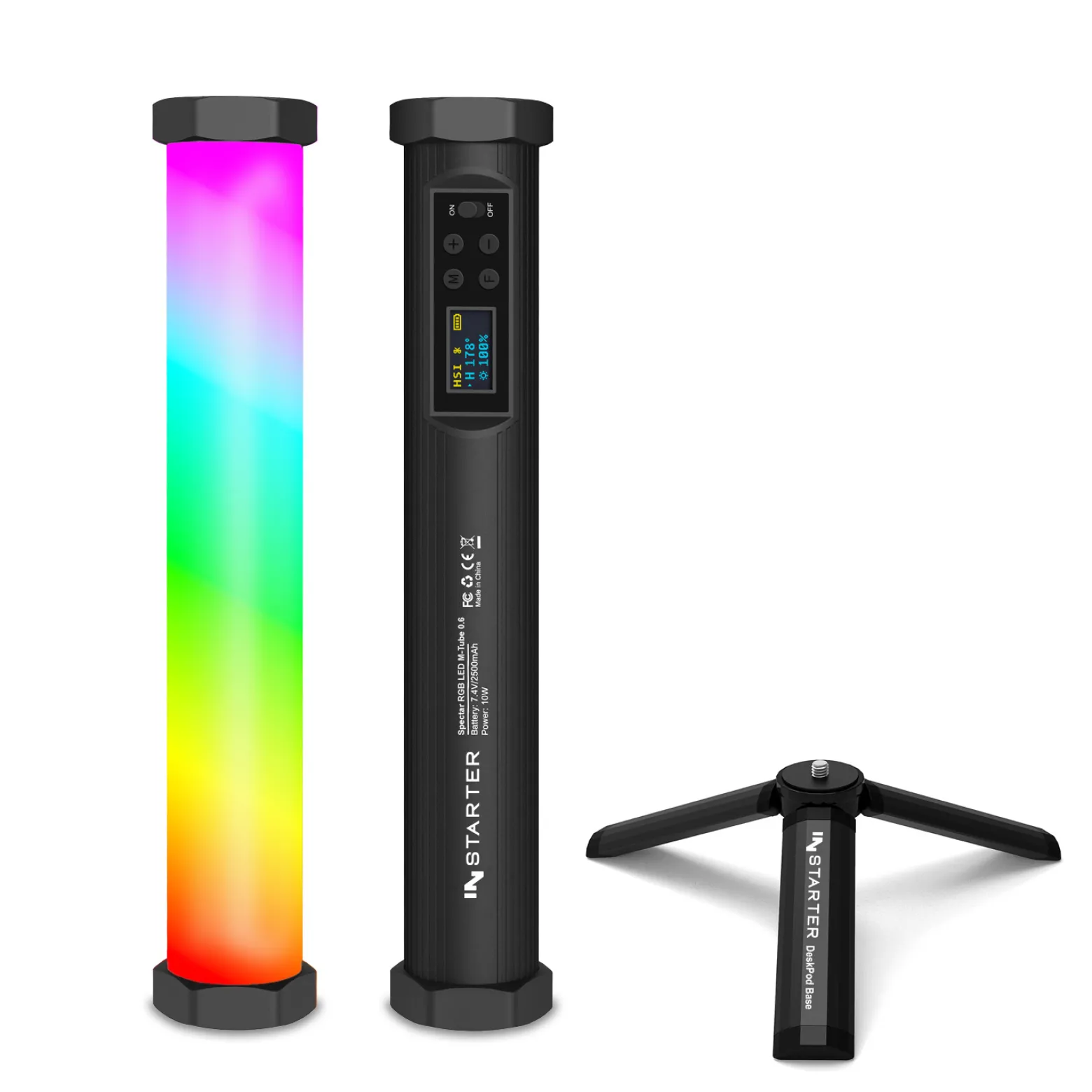 Instarter Spectar LED Leuchtstab 10 W, Videoleuchte mit Bi-Color, Studiolicht mit RGB-Vollspektrum, magnetische Videoleuchte für Streaming