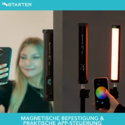 Instarter Spectar LED Leuchtstab 10 W, Videoleuchte mit Bi-Color, Studiolicht mit RGB-Vollspektrum, magnetische Videoleuchte für Streaming