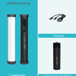 Instarter Spectar LED Leuchtstab 10 W, Videoleuchte mit Bi-Color, Studiolicht mit RGB-Vollspektrum, magnetische Videoleuchte für Streaming
