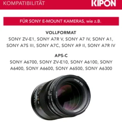 Kipon Iberit 90mm F2,4 Vollformat Objektiv – kompatibel mit Sony E – Fotoobjektiv mit Brennweite 90 mm, APS-C Sensoren, robustes Gehäuse