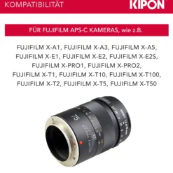 Kipon Iberit 75mm F2,4 Vollformat Objektiv – kompatibel mit Fuji X – Fotoobjektiv 75 mm Brennweite, APS-C Sensoren, robustes Gehäuse