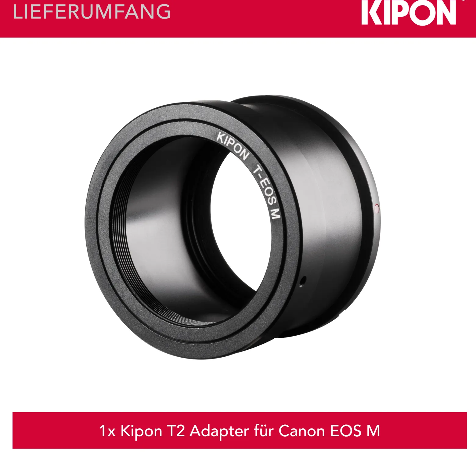 Kipon T2 Adapter für Canon EOS M Objektivadapter Anschlussring für Objektive, Teleskope und Mikroskope, Kamera Zubehör für Systemkamera