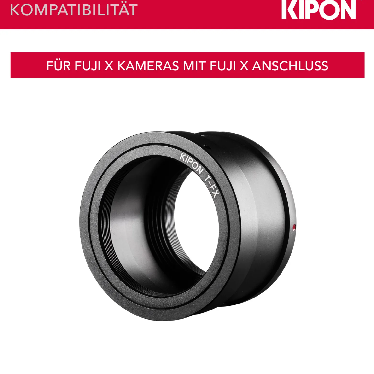 Kipon T2 Adapter für Fuji X Objektivadapter Anschlussring für Objektive, Teleskope und Mikroskope, Kamera Zubehör für Systemkamera