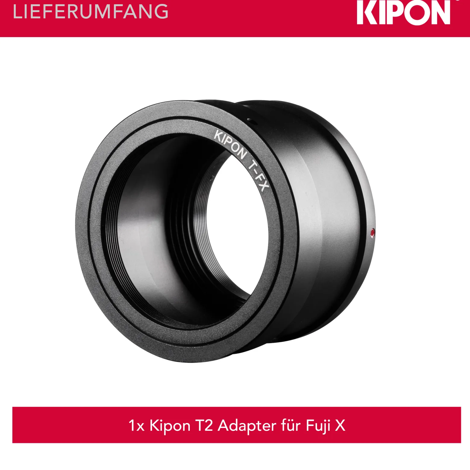 Kipon T2 Adapter für Fuji X Objektivadapter Anschlussring für Objektive, Teleskope und Mikroskope, Kamera Zubehör für Systemkamera