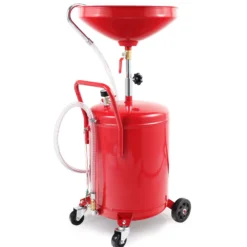 Ölauffanggerät für 80l, höhenverstellbar 122-168 cm mit 4-Rad-Fahrwerk, Entleerung mittels Luftdruck