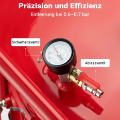 Ölauffanggerät für 68l, höhenverstellbar 98-157cm mit 4-Rad-Fahrwerk, Entleerung mittels Luftdruck