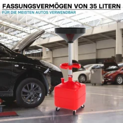 Ölauffangwagen Ölauffangbehälter Ölauffanggerät Ölauffangrollwagen 35l 86 - 127 cm