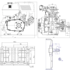 LIFAN 177 Benzinmotor 6,6 kW 9 PS 270 ccm mit Ölbadkupplung und Reduktionsgetriebe 2:1 E-Start