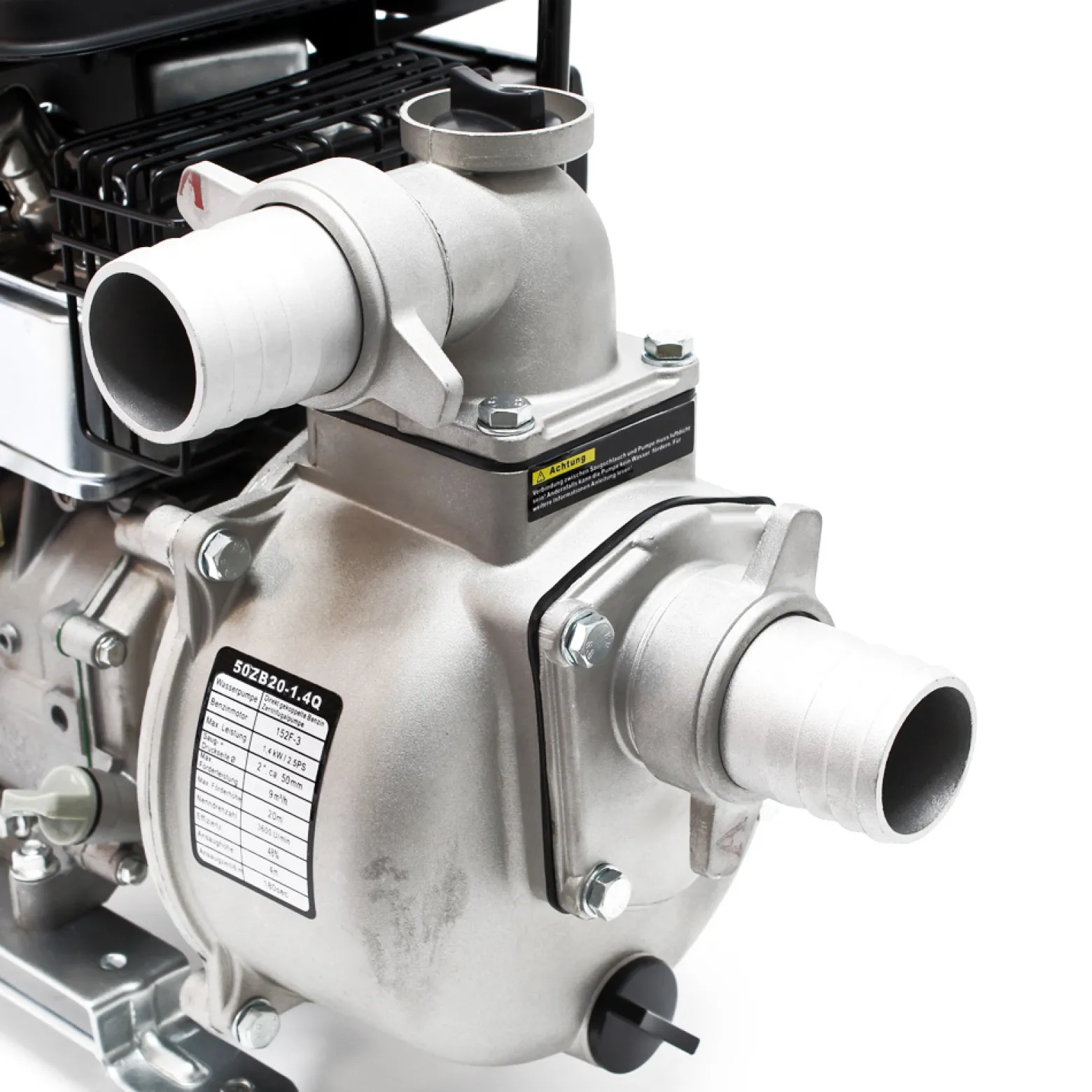 LIFAN Benzin Wasserpumpe 1,4kW (2,5PS) 9m³/h 20m Förderhöhe, Gartenpumpe mit 50mm (2") Anschluss und 4 Takt Motor, Motorpumpe