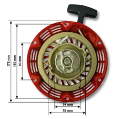 LIFAN Ersatzteil für 6,5 PS Benzinmotor Handstarter, Seilstarter für leistungsstarken 4-Takt Motor, Benzin Motor Hubraum 196 ccm E10 kompatibel