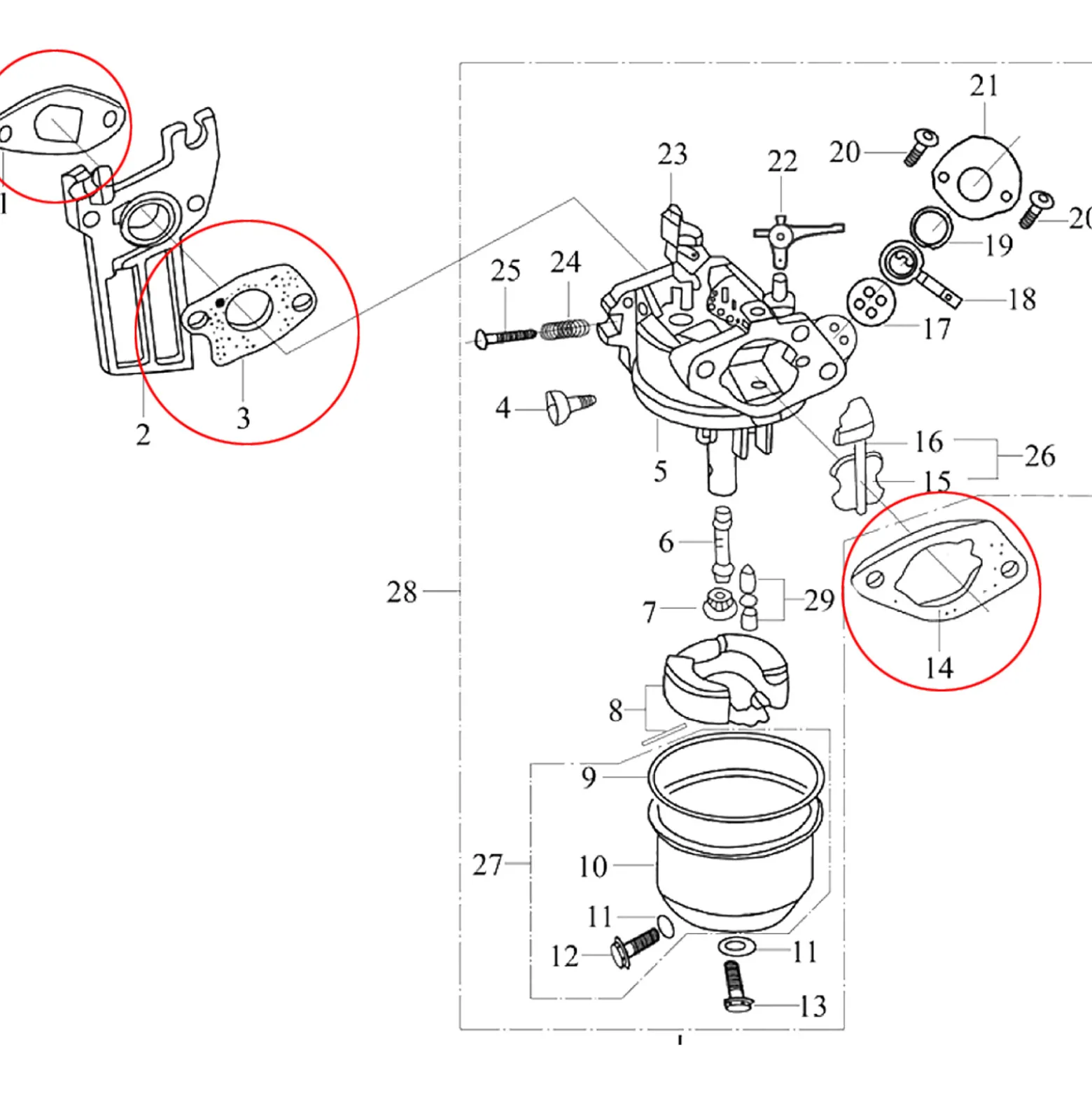 LIFAN Ersatzteil für 6,5 PS Benzinmotor Dichtungssatz, leistungsstarker 4-Takt Motor, Benzin Motor Hubraum 196 ccm E10 kompatibel