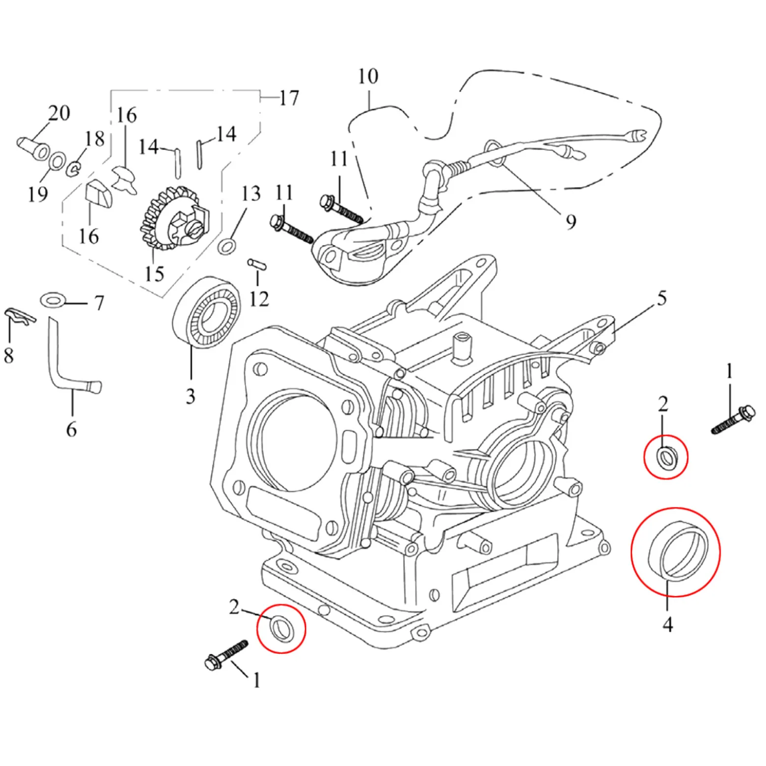 LIFAN Ersatzteil für 6,5 PS Benzinmotor Dichtungssatz, leistungsstarker 4-Takt Motor, Benzin Motor Hubraum 196 ccm E10 kompatibel