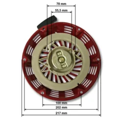 LIFAN Ersatzteil für 13 PS Benzinmotor Handstarter, Seilstarter für 9,5 kW Benzin Motor, Go Kart Motor E10 kompatibel
