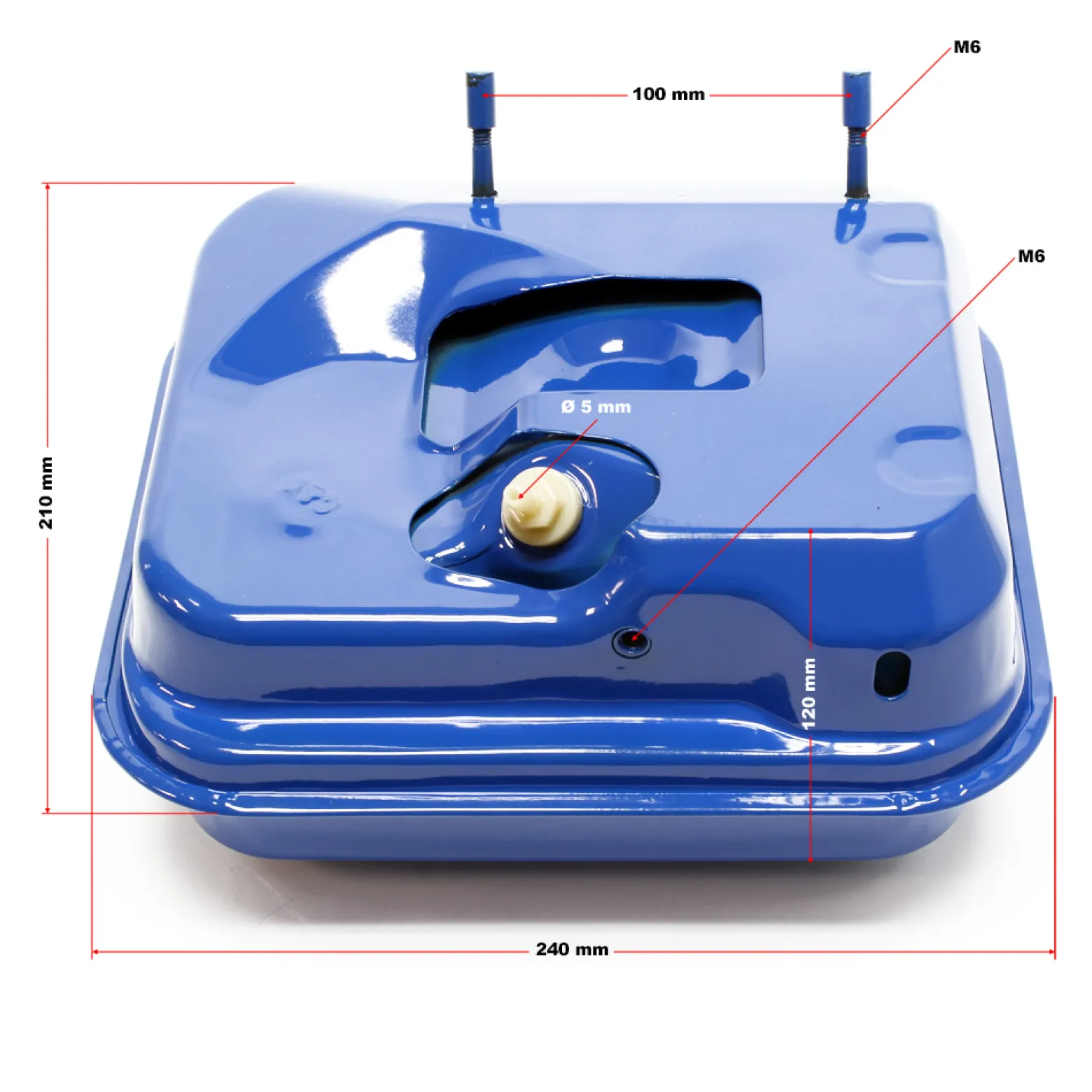 LIFAN Ersatzteil für 6,5 PS Benzinmotor Benzintank blau 3,6 l, leistungsstarker 4-Takt Motor, Benzin Motor Hubraum 196 ccm E10 kompatibel