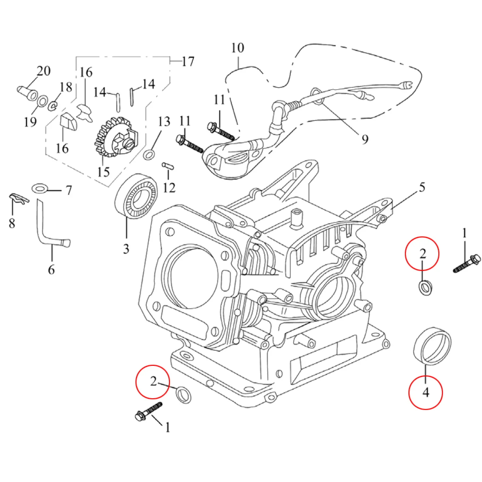 LIFAN Ersatzteil für 6,5 PS Benzinmotor Dichtungssatz, leistungsstarker 4-Takt Motor, Benzin Motor Hubraum 196 ccm E10 kompatibel