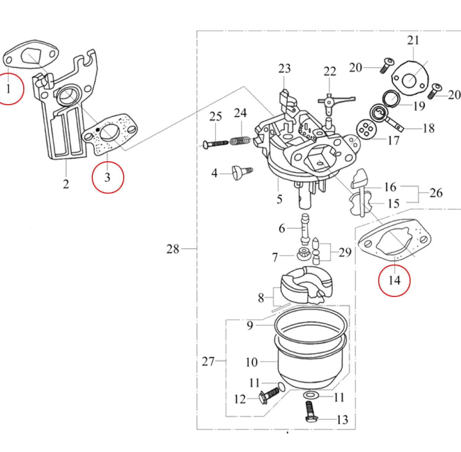 LIFAN Ersatzteil für 6,5 PS Benzinmotor Dichtungssatz, leistungsstarker 4-Takt Motor, Benzin Motor Hubraum 196 ccm E10 kompatibel