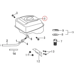 LIFAN Ersatzteil für 9 PS Benzinmotor Benzintank schwarz 6 l, leistungsstarker 4-Takt Motor, Benzin Motor luftgekühlt, Go-Kart Motor E10 kompatibel