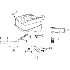 LIFAN Ersatzteil für 6,5 PS Benzinmotor Benzintank schwarz 3,6 l, leistungsstarker 4-Takt Motor, Benzin Motor Hubraum 196 ccm E10 kompatibel