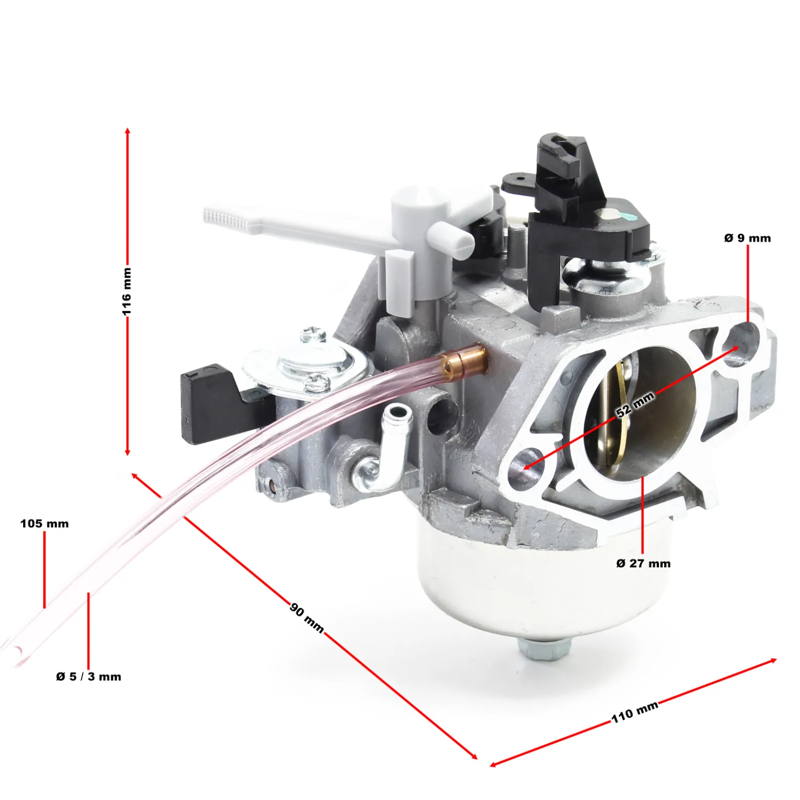 LIFAN Ersatzteil für 12,9 PS Benzinmotor Vergaser, leistungsstarker 4-Takt Motor, Benzin Motor 1-Zylinder, Go-Kart Motor mit Seilzugstarter