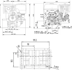 LIFAN 190 FD-B E-Start Benzinmotor mit 15 PS Einzylinder für Kleinmaschinen & Karts, luftgekühlter 4-Takt Motor mit 25 mm Kurbelwelle, OHV-Ventilsteuerung & 420 cc Hubraum