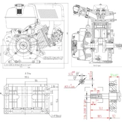 LIFAN 177 Handstart Benzinmotor mit 9 PS (6,6 kW) Einzylinder für Kleinmaschinen & Karts, luftgekühlter 4-Takt Motor mit 25,4 mm Kurbelwelle und OHV-Ventilsteuerung