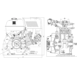 LIFAN 190 Handstart Benzinmotor mit 15 PS (10 kW) Einzylinder für Kleinmaschinen & Karts, luftgekühlter 4-Takt Motor mit 25 mm Kurbelwelle und OHV-Ventilsteuerung