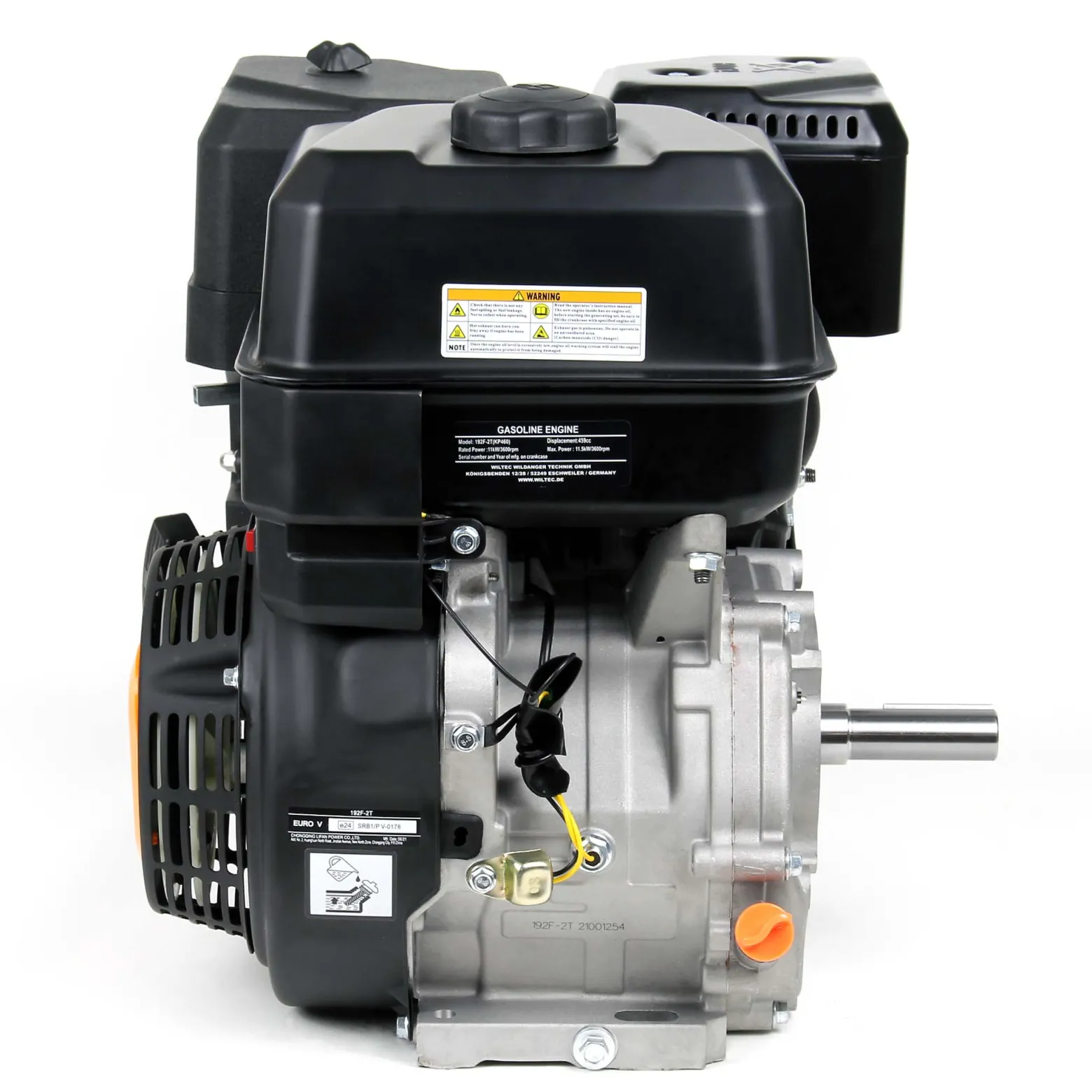 LIFAN KP460 Benzinmotor mit 15,6 PS Einzylinder für Rüttelplatten und Baumaschinen, luftgekühlter 4-Takt Motor mit 25 mm Kurbelwelle, OHV-Ventilsteuerung & 459 cc Hubraum