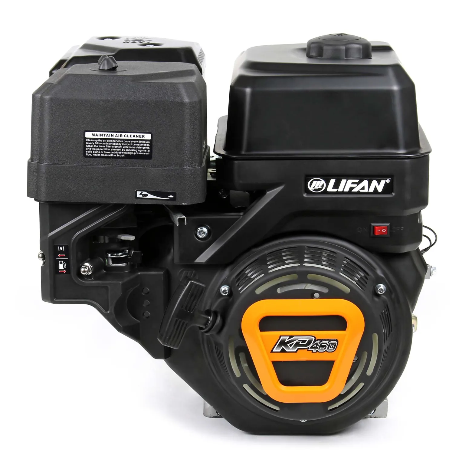LIFAN KP460 Benzinmotor mit 15,6 PS Einzylinder für Rüttelplatten und Baumaschinen, luftgekühlter 4-Takt Motor mit 25 mm Kurbelwelle, OHV-Ventilsteuerung & 459 cc Hubraum