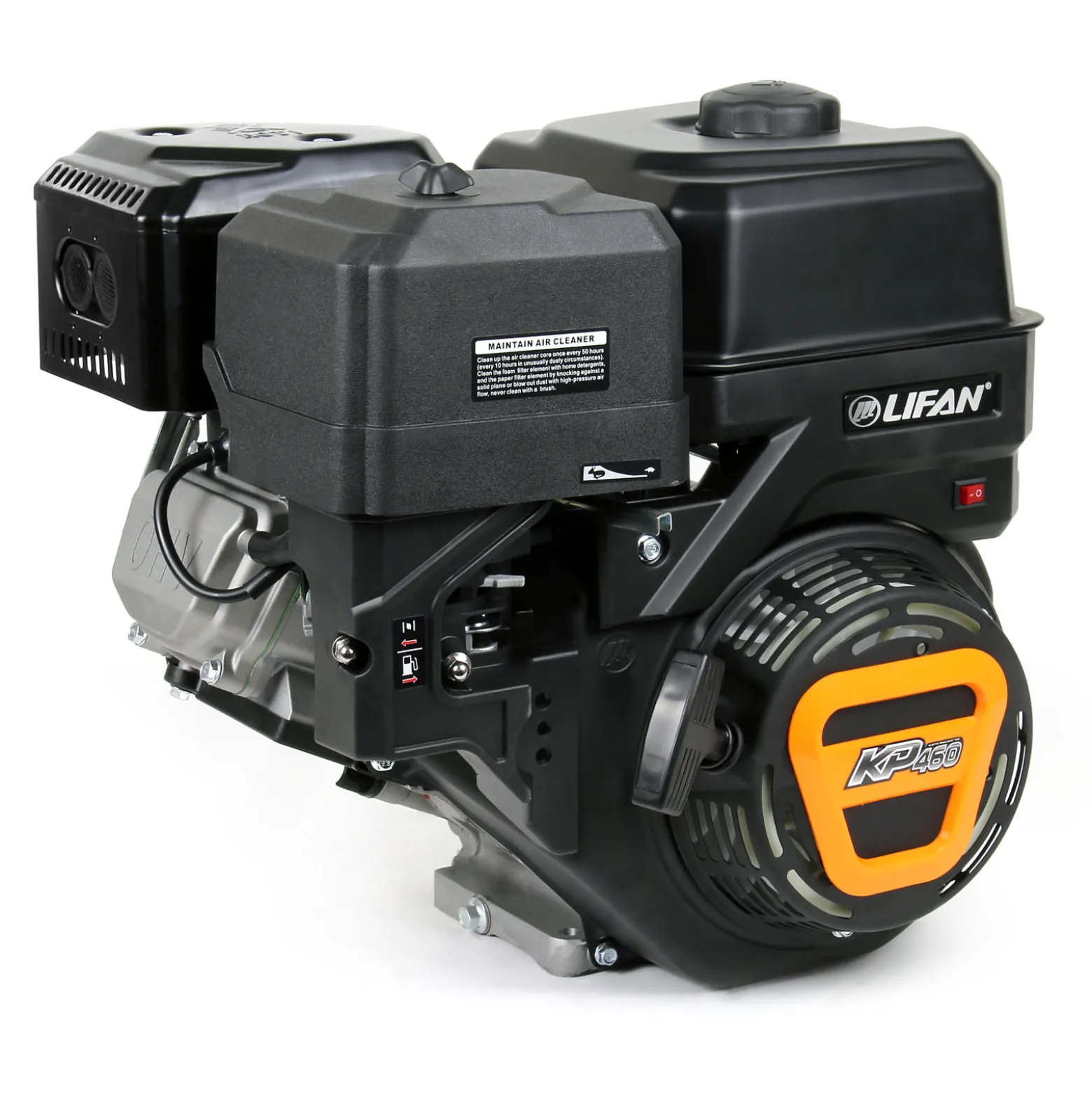 LIFAN KP460 Benzinmotor mit 15,6 PS Einzylinder für Rüttelplatten und Baumaschinen, luftgekühlter 4-Takt Motor mit 25,4 mm Kurbelwelle, OHV-Ventilsteuerung & 459 cc Hubraum