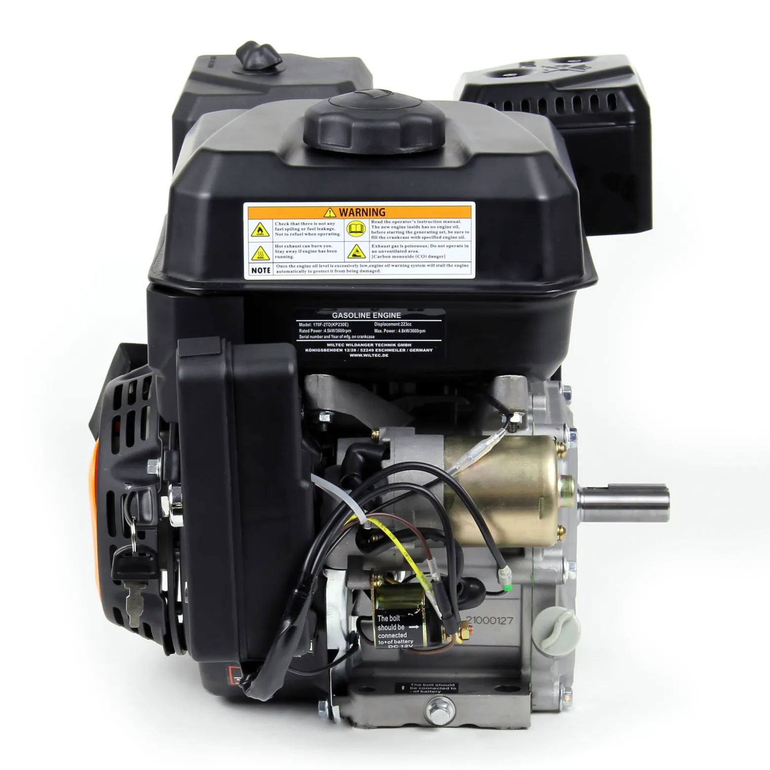 LIFAN KP230E E-Start Benzinmotor mit 6,5 PS Einzylinder für Rüttelplatten und Baumaschinen, luftgekühlter 4-Takt Motor mit 20 mm Kurbelwelle, OHV-Ventilsteuerung & 223 cc Hubraum