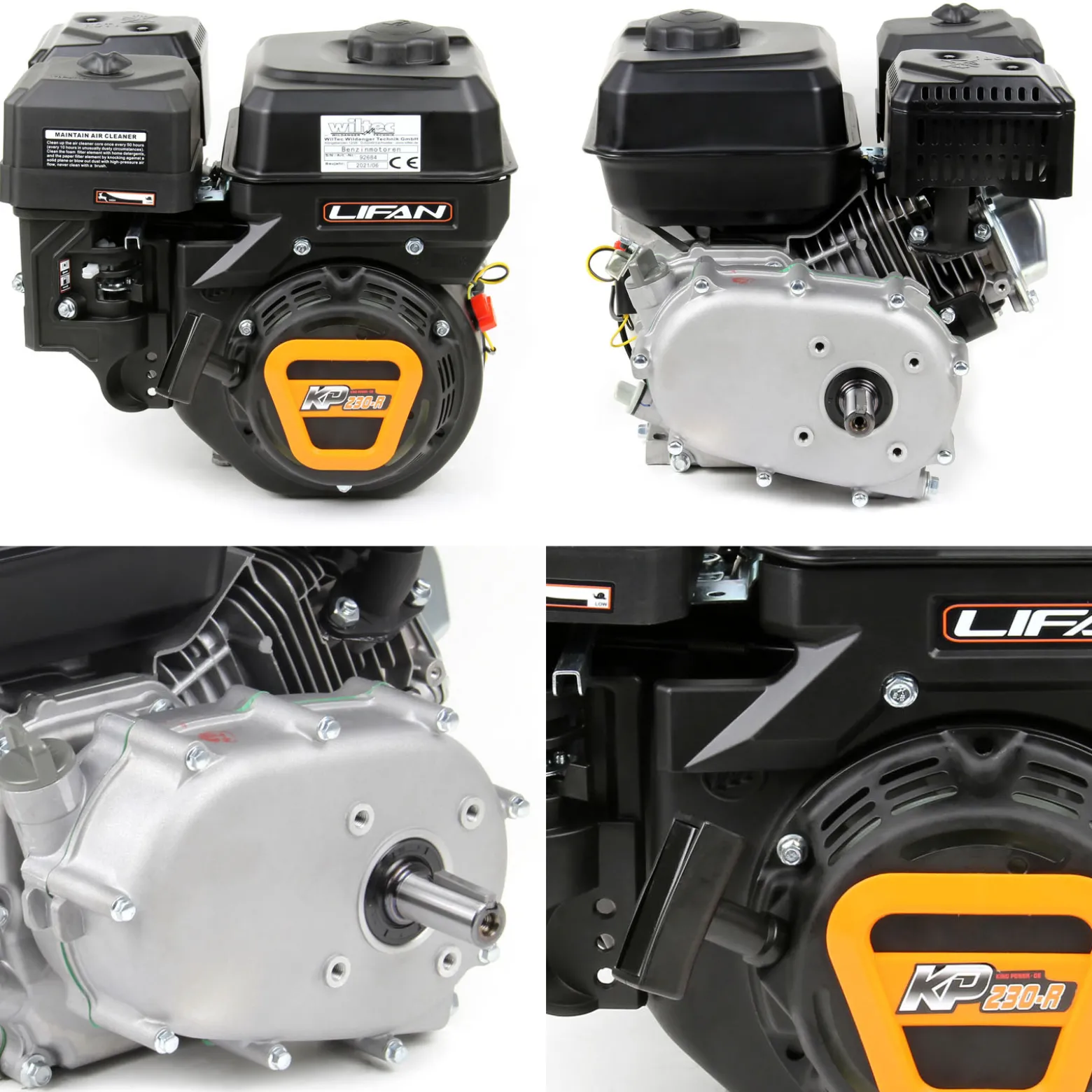 LIFAN KP230-R Benzinmotor mit 6,5 PS Einzylinder für Rüttelplatten und Baumaschinen, luftgekühlter 4-Takt Motor mit 22 mm Kurbelwelle, OHV-Ventilsteuerung & 223 cc Hubraum