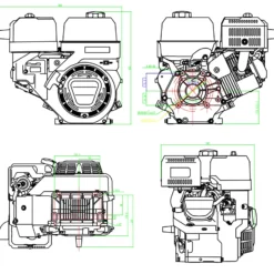 LIFAN KP460-RE E-Start Benzinmotor mit 16,3 PS Einzylinder für Rüttelplatten und Baumaschinen, luftgekühlter 4-Takt Motor mit 22 mm Kurbelwelle, OHV-Ventilsteuerung & 459 cc Hubraum
