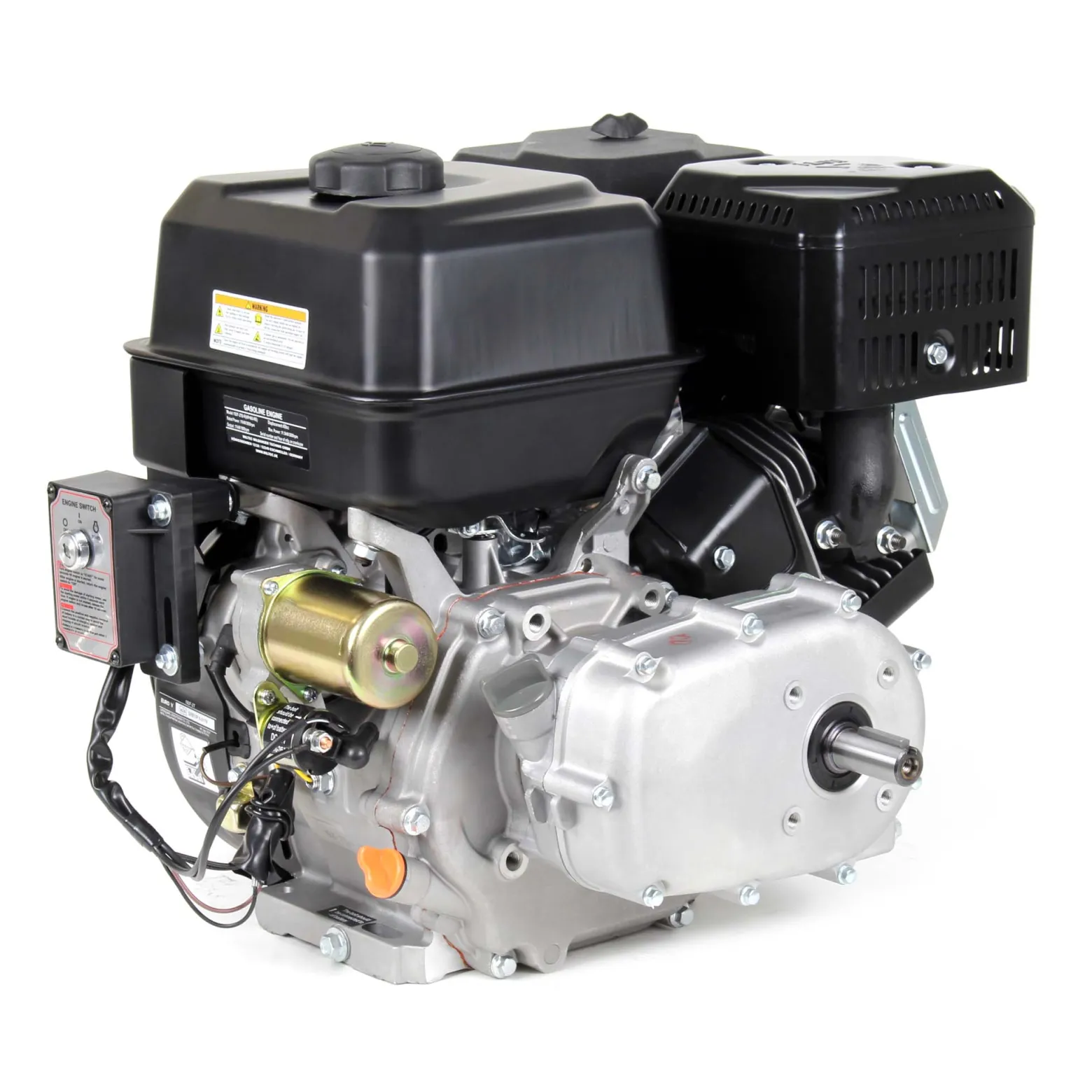 LIFAN KP460-RE E-Start Benzinmotor mit 16,3 PS Einzylinder für Rüttelplatten und Baumaschinen, luftgekühlter 4-Takt Motor mit 22 mm Kurbelwelle, OHV-Ventilsteuerung & 459 cc Hubraum