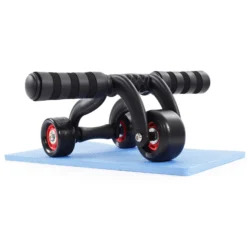 LUXTRI Bauchroller mit Kniematte 320 x 23 x 120 mm, Ab Roller mit 3 Rädern, Bauchmuskeltrainer zur Stärkung des Oberkörpers, Bauchroller, Ab Wheel Workout