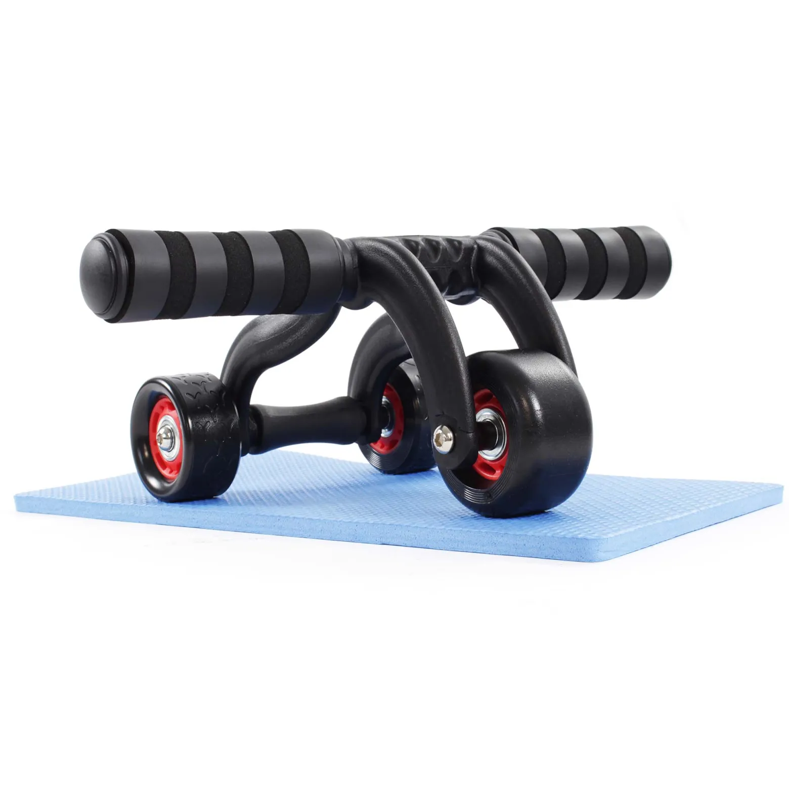 LUXTRI Bauchroller mit Kniematte 320 x 23 x 120 mm, Ab Roller mit 3 Rädern, Bauchmuskeltrainer zur Stärkung des Oberkörpers, Bauchroller, Ab Wheel Workout